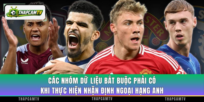 Các nhóm dữ liệu bắt buộc phải có khi thực hiện nhận định Ngoại Hạng Anh